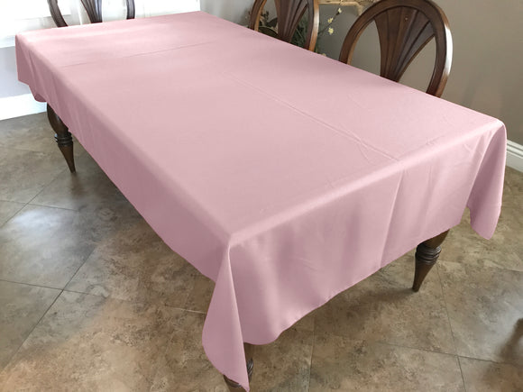 Polyester Poplin Gaberdine Durable Tablecloth Solid Baby Pink
