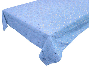 Cotton Tablecloth Floral Print Paisley Bandanna Light Blue