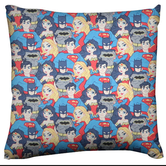 DC Comics Themed Decorative Throw Pillow/Sham Cushion Cover Batman Superman Super Girl and Wonder Women