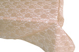 Sheer Lace Tablecloth Overlay Wedding and Party Decoration Beige
