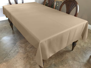 Polyester Poplin Gaberdine Durable Tablecloth Solid Beige