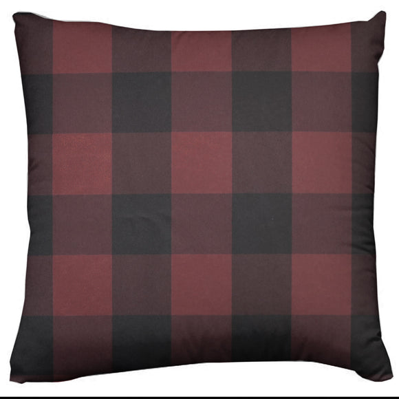 Buffalo Checkered Decorative Throw Pillow/Sham Cushion Cover Black Burgundy