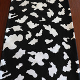 Cotton Print Table Runner Animal Cow Spots White on Black