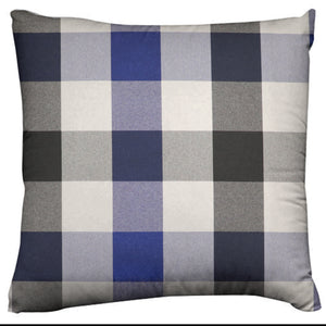 Buffalo Checkered Decorative Throw Pillow/Sham Cushion Cover Black Royal Blue and White