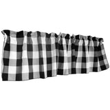 Poplin Buffalo Checkered Window Valance 58" Wide - Black and White