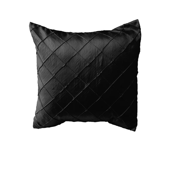 Pintuck Taffeta Decorative Throw Pillow/Sham Cushion Cover Black