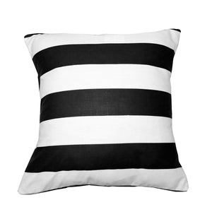 Cotton 2 Inch Stripe Decorative Throw Pillow/Sham Cushion Cover Black & White