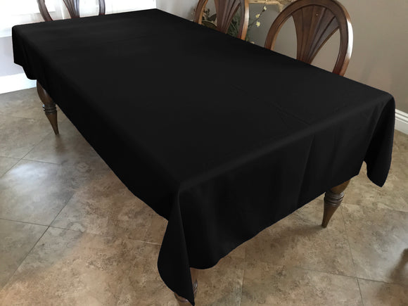 Polyester Poplin Gaberdine Durable Tablecloth Solid Black