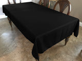 Polyester Poplin Gaberdine Durable Tablecloth Solid - Black
