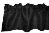 Faux Silk Dupioni Window Valance 56 Inch Wide - Black