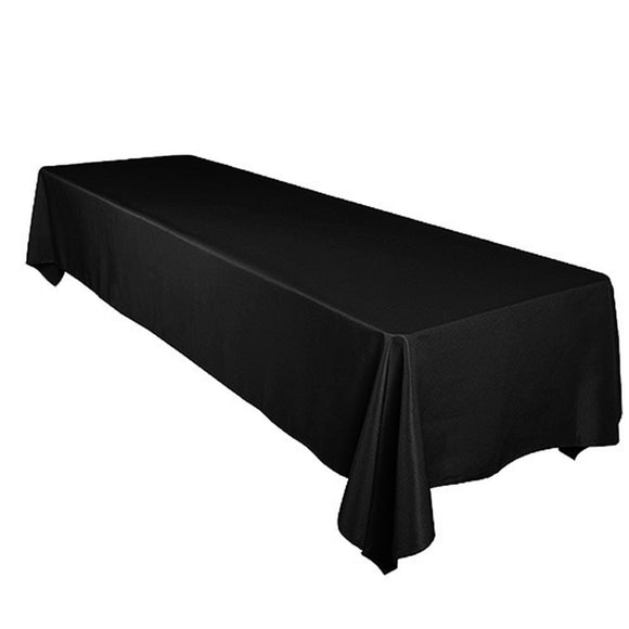 Shiny Satin Solid Tablecloth Black