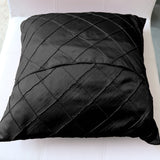 Pintuck Taffeta Decorative Throw Pillow/Sham Cushion Cover Black