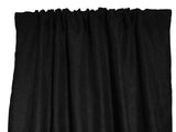 Faux Burlap Texture Polyester Solid Single Curtain Panel 58 Inch Wide - Black