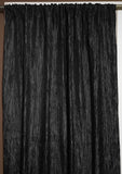 Crinkle Taffeta Crushed Pattern Single Curtain Panel 54 Inch Wide - Black