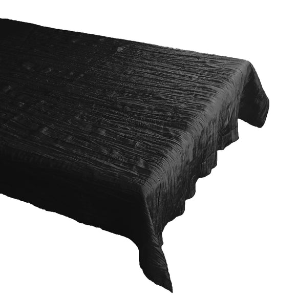 Crinkle Style Crushed Taffeta Tablecloth Black