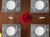 Very Small Gingham 1/8th Inch Checkered Cotton Dinner Table Placemats Holiday Home Decoration 13" x 19" (Pack of 4)