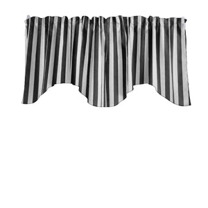 Scalloped Valance Cotton 1 Inch Wide Stripes Print 58" Wide / 20" Tall