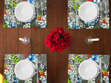 Hawaiian Tropical Print Cotton Dinner Table Placemats Holiday Home Decoration 13" x 19" (Pack of 4)