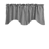 Scalloped Valance Cotton Half Inch Wide Stripes Print 58" Wide / 20" Tall