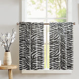 Cotton Zebra Print Café Tier Curtains Window Treatment Kitchen Home Décor