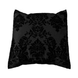 Flocked Damask Decorative Throw Pillow/Sham Cushion Cover Black on Black