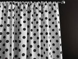 Cotton Curtain Polka Dots Print 58 Inch Wide / Black on White
