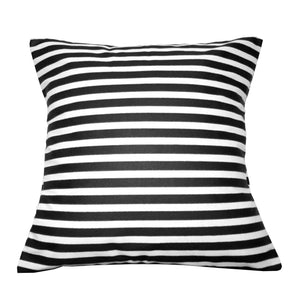 Cotton 1/2 Inch Stripe Decorative Throw Pillow/Sham Cushion Cover Black and White