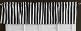Cotton Window Valance Stripe Print 58 Inch Wide / 1 Inch Stripe - Black and White