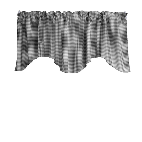 Scalloped Valance Cotton Print 1/8th Inch Small Gingham Checkered 58