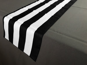 Satin Stripe Table Runner - 2 Inch Wide Stripes Black and White