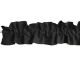Solid Poplin Curtain Valance Sleeve Topper - Black