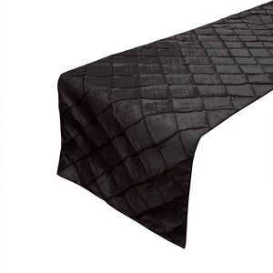 Pintuck Taffeta Table Runner - Black