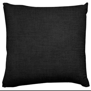 Faux Burlap Woven Texture Throw Pillow/Sham Cushion Cover - Black