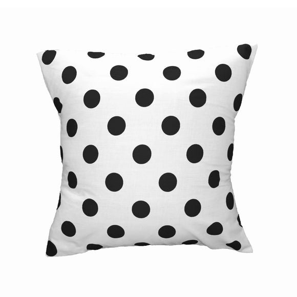 Cotton Polka Dots Decorative Throw Pillow/Sham Cushion Cover Black On White