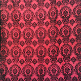 Polyester Taffeta with Velvet Flocked Damask Fabric 58" Wide by 180"(5-Yards) for Arts, Crafts, & Sewing