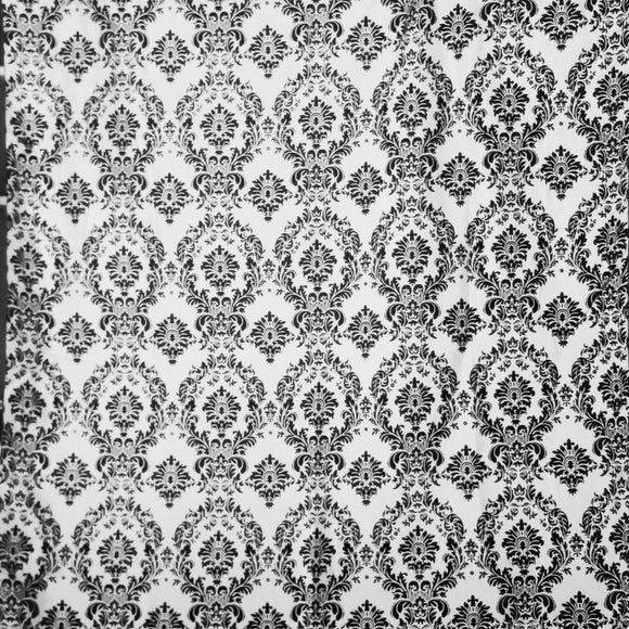 Polyester Taffeta with Velvet Flocked Damask Fabric 58