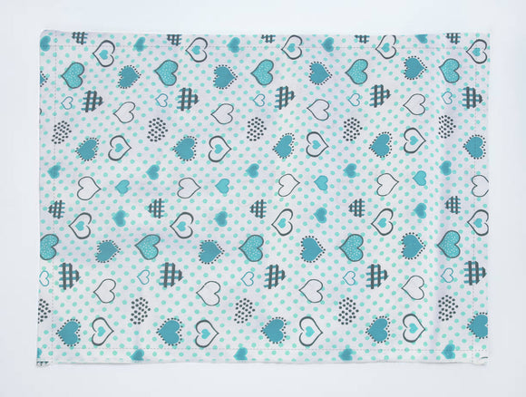 Hearts and Dots Print Cotton Dinner Table Placemats Holiday Home Decoration 13