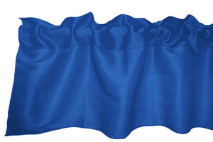 Faux Silk Dupioni Window Valance 56 Inch Wide Blue