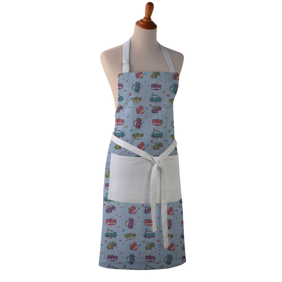 Cotton Apron - Cars and Trucks Print - Kitchen BBQ Restaurant Cooking Painters Artists - Full Apron or Waist Apron