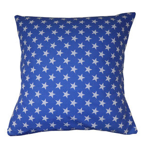 Cotton Stars Print Decorative Throw Pillow/Sham Cushion Cover - Blue