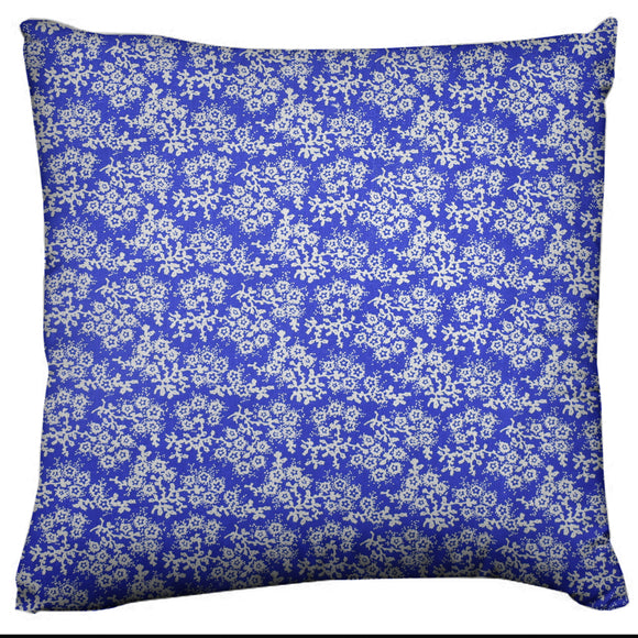 Botanic Flower Pattern Floral Print Decorative Cotton Throw Pillow/Sham Cushion Cover Blue