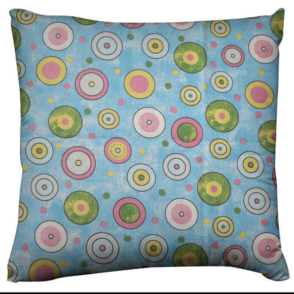 Colorful Circles Decorative Cotton Throw Pillow/Sham Cushion Cover Blue
