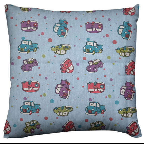Cars and Trucks Decorative Cotton Throw Pillow/Sham Cushion Cover Blue
