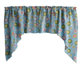 Swag Valance Cotton Circles and Dots Print 58" Wide / 36" Tall