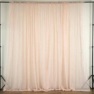 Sheer Chiffon Curtain Panel 58 Inch Wide Window Treatment - Blush