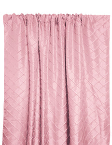 Pintuck Taffeta Cross Stitch Pattern Single Curtain Panel 54 Inch Wide Blush