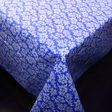 Cotton Tablecloth Floral Print Botanic Flower-Pattern Blue
