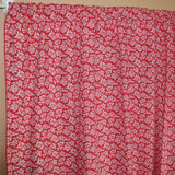 Cotton Curtain Floral Print 58 Inch Wide Botanic Flower-Pattern Red