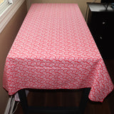 Cotton Tablecloth Floral Print Botanic Flower-Pattern Red