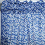 Cotton Window Valance Floral Print 58 Inch Wide Botanic Flower-Pattern Blue